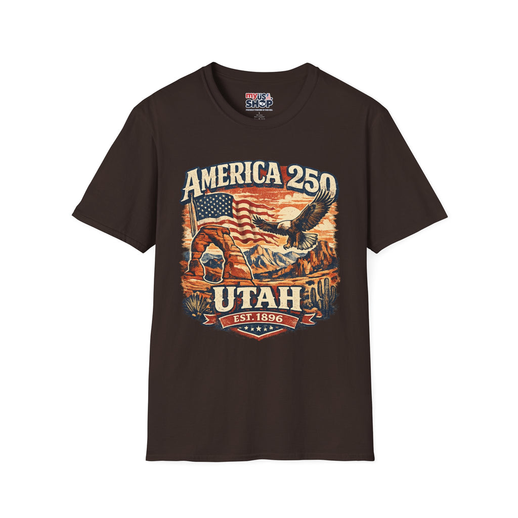 America 250 Utah T‑Shirt — Vintage Patriotic Eagle & Flag Tee