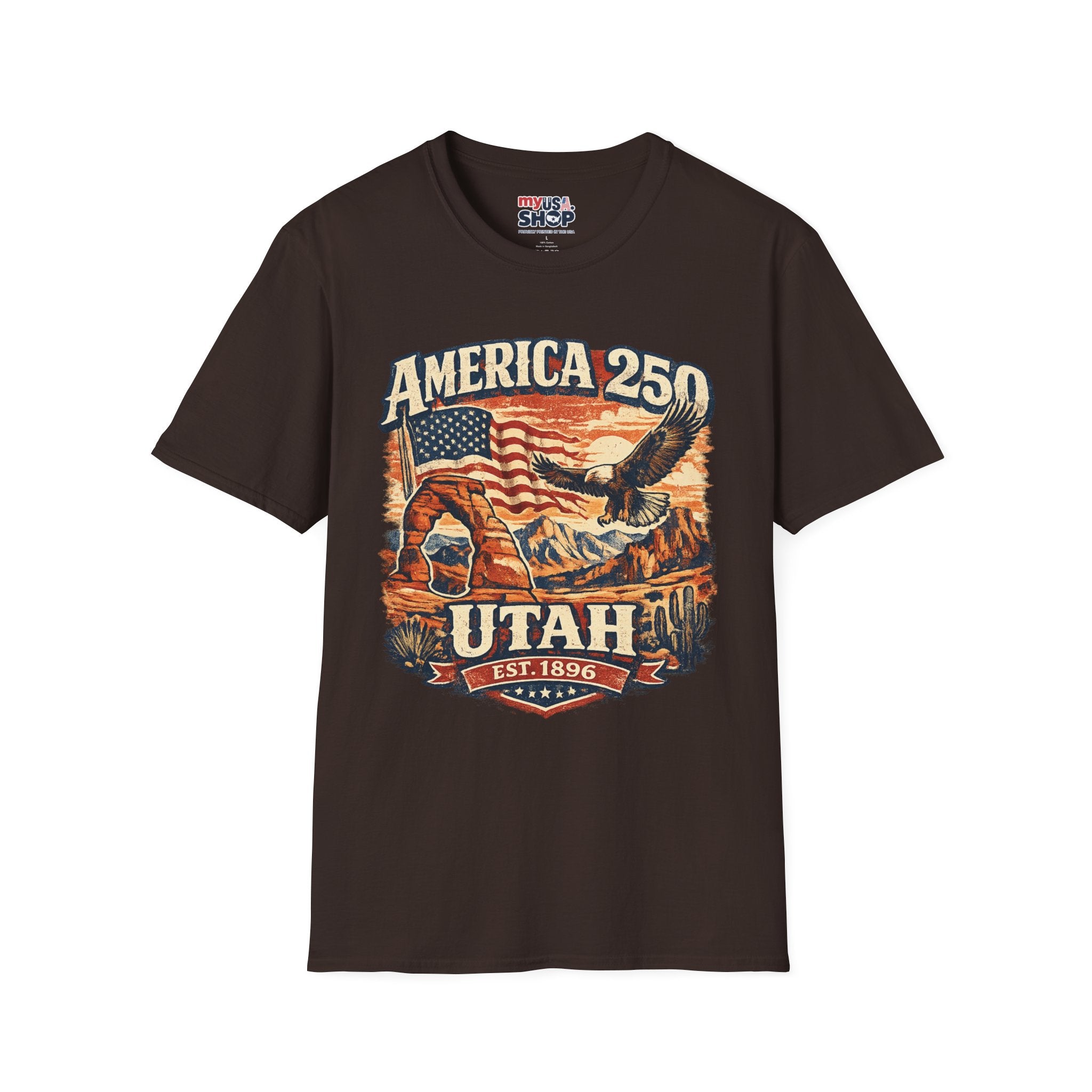 America 250 Utah T‑Shirt — Vintage Patriotic Eagle & Flag Tee