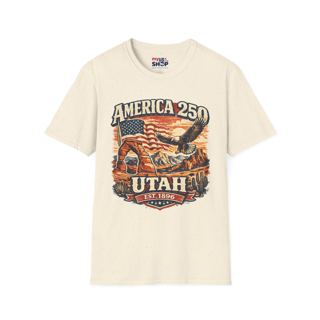 America 250 Utah T‑Shirt — Vintage Patriotic Eagle & Flag Tee
