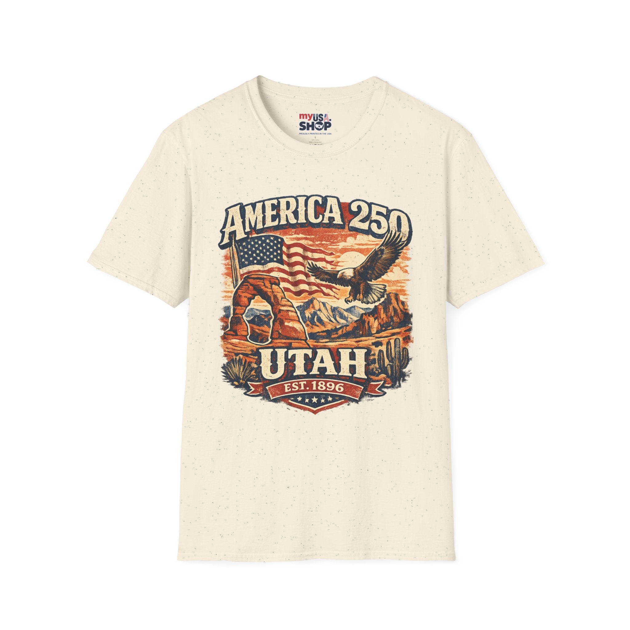 America 250 Utah T‑Shirt — Vintage Patriotic Eagle & Flag Tee