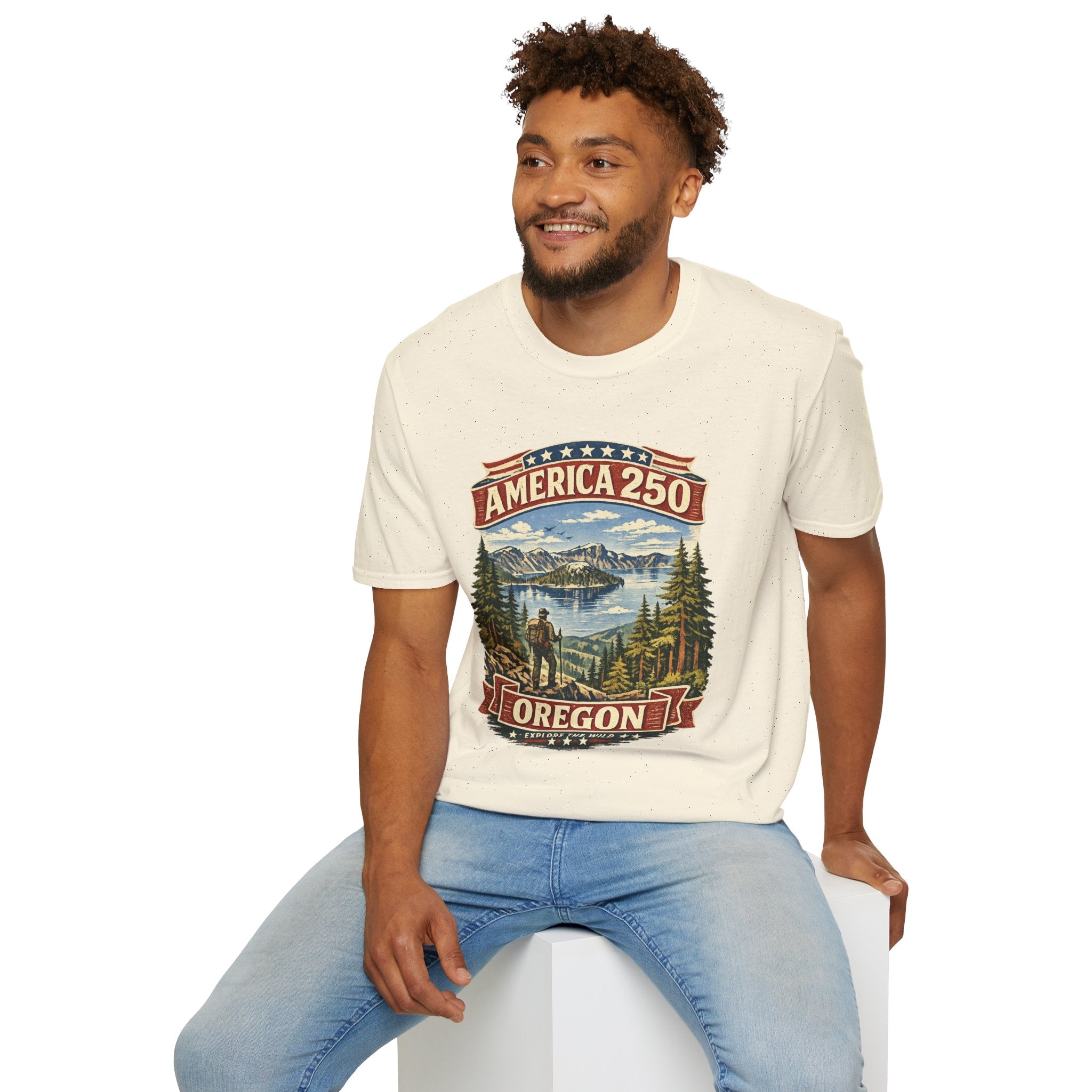 America 250 X Oregon Shirt — Explore The Wild Adventure Graphic Tee