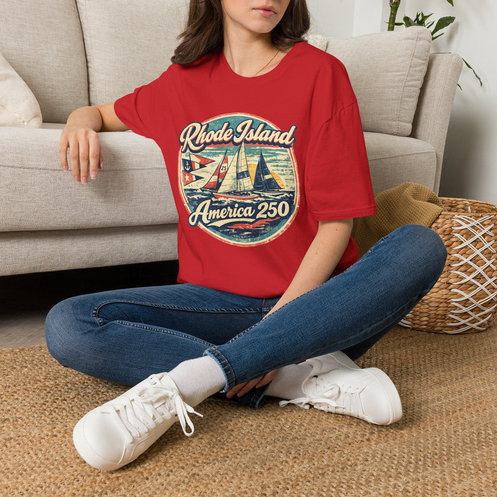 Rhode Island America 250 Shirt — Vintage Sailing Regatta Graphic Tee