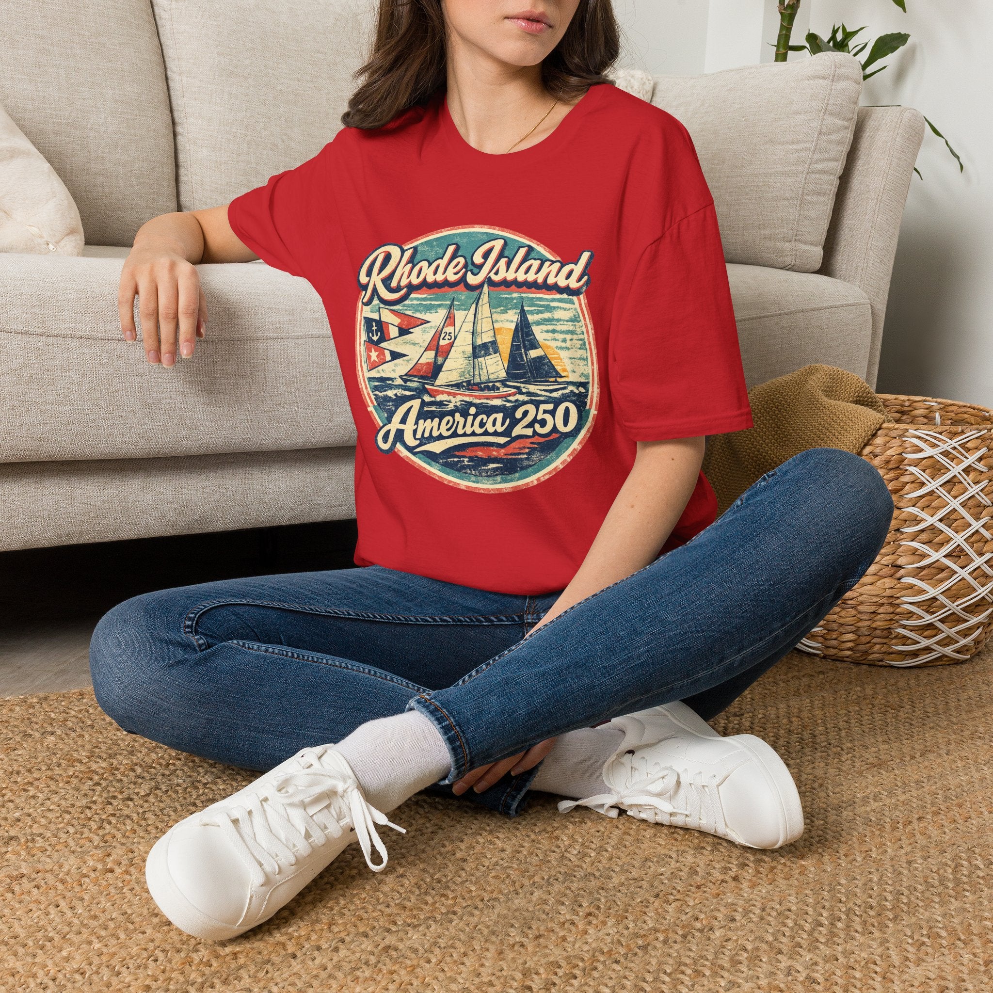 Rhode Island America 250 Shirt — Vintage Sailing Regatta Graphic Tee