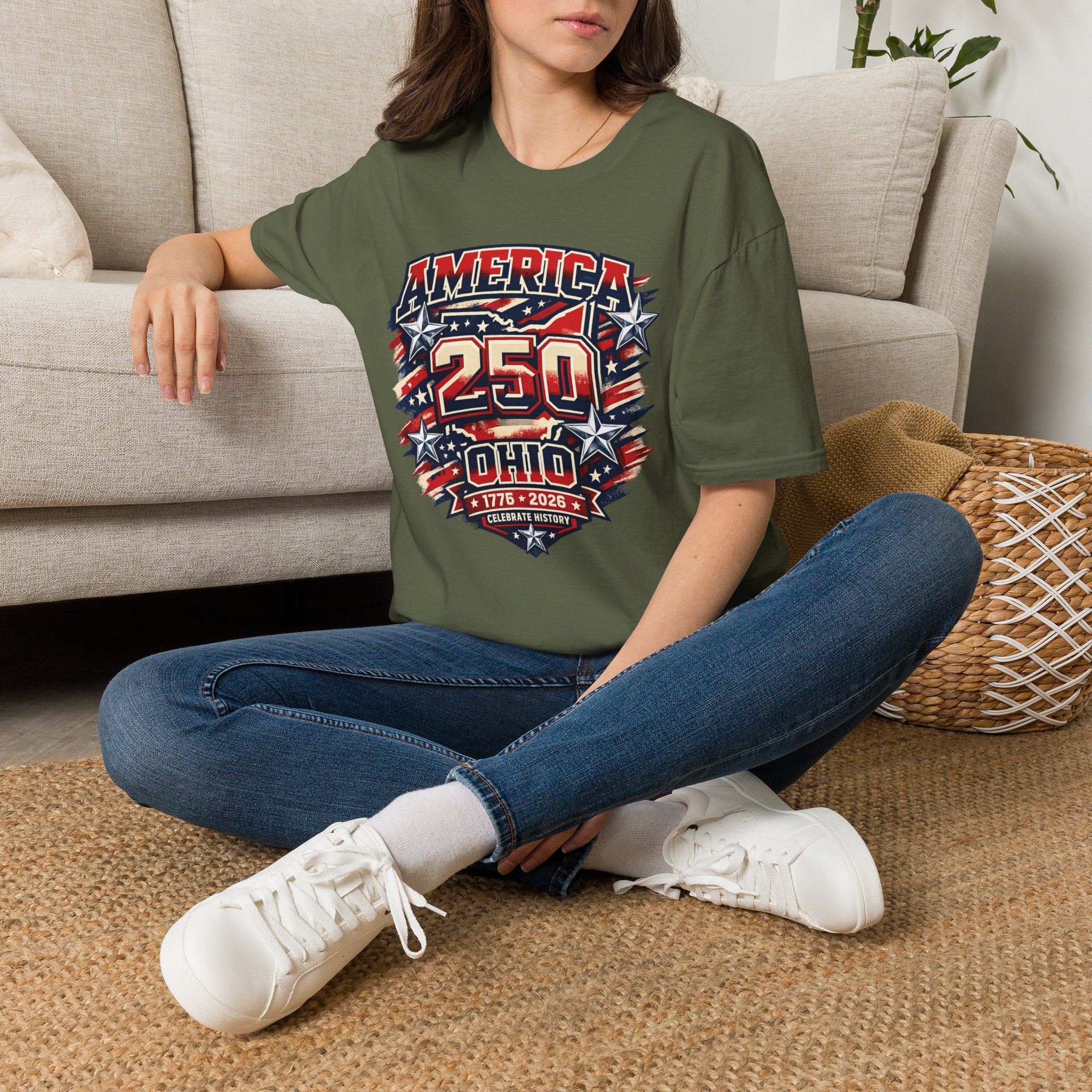 America 250 Ohio Commemorative T-Shirt — 250th Anniversary Patriotic Tee