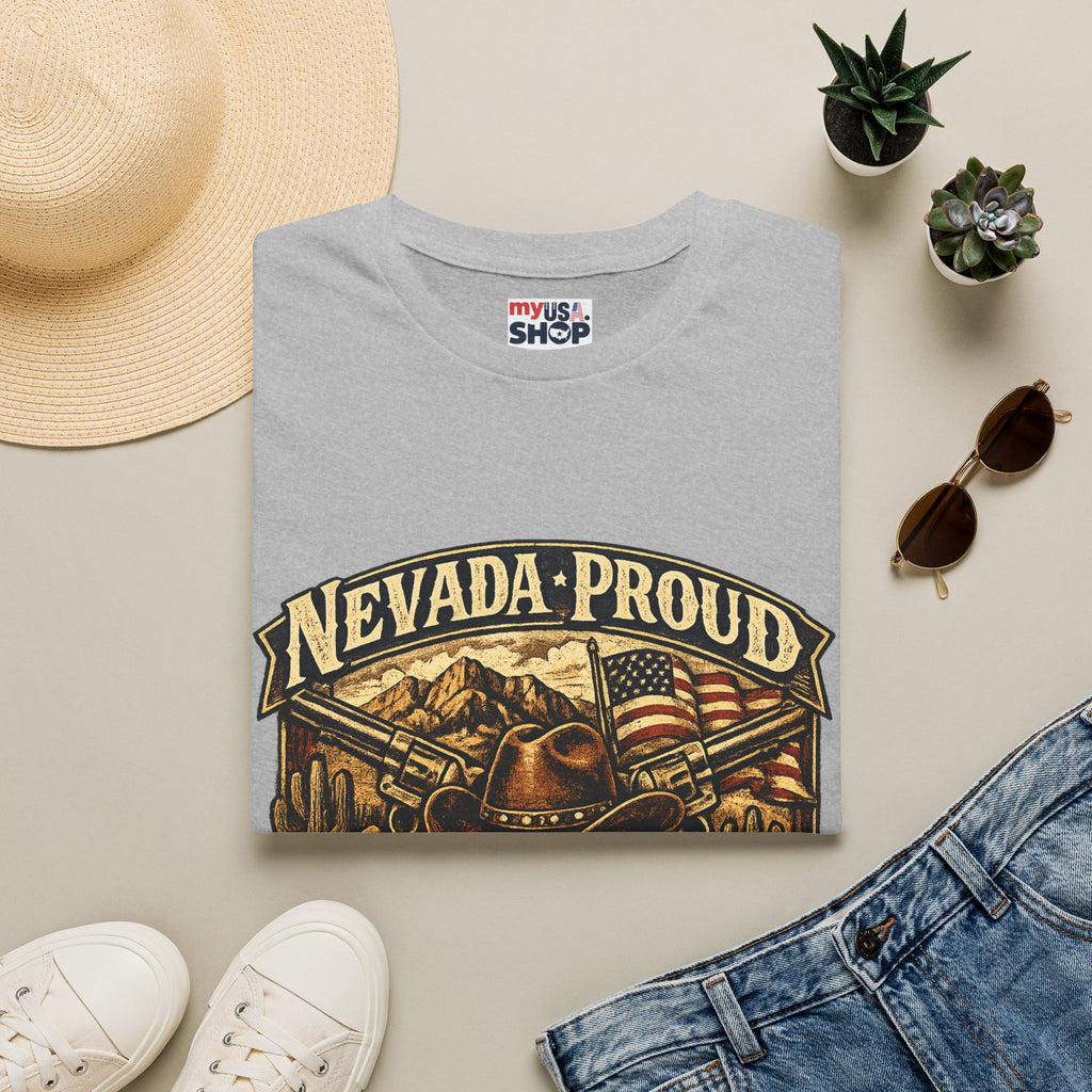 America 250 Nevada Proud T-Shirt — Vintage American Western Design