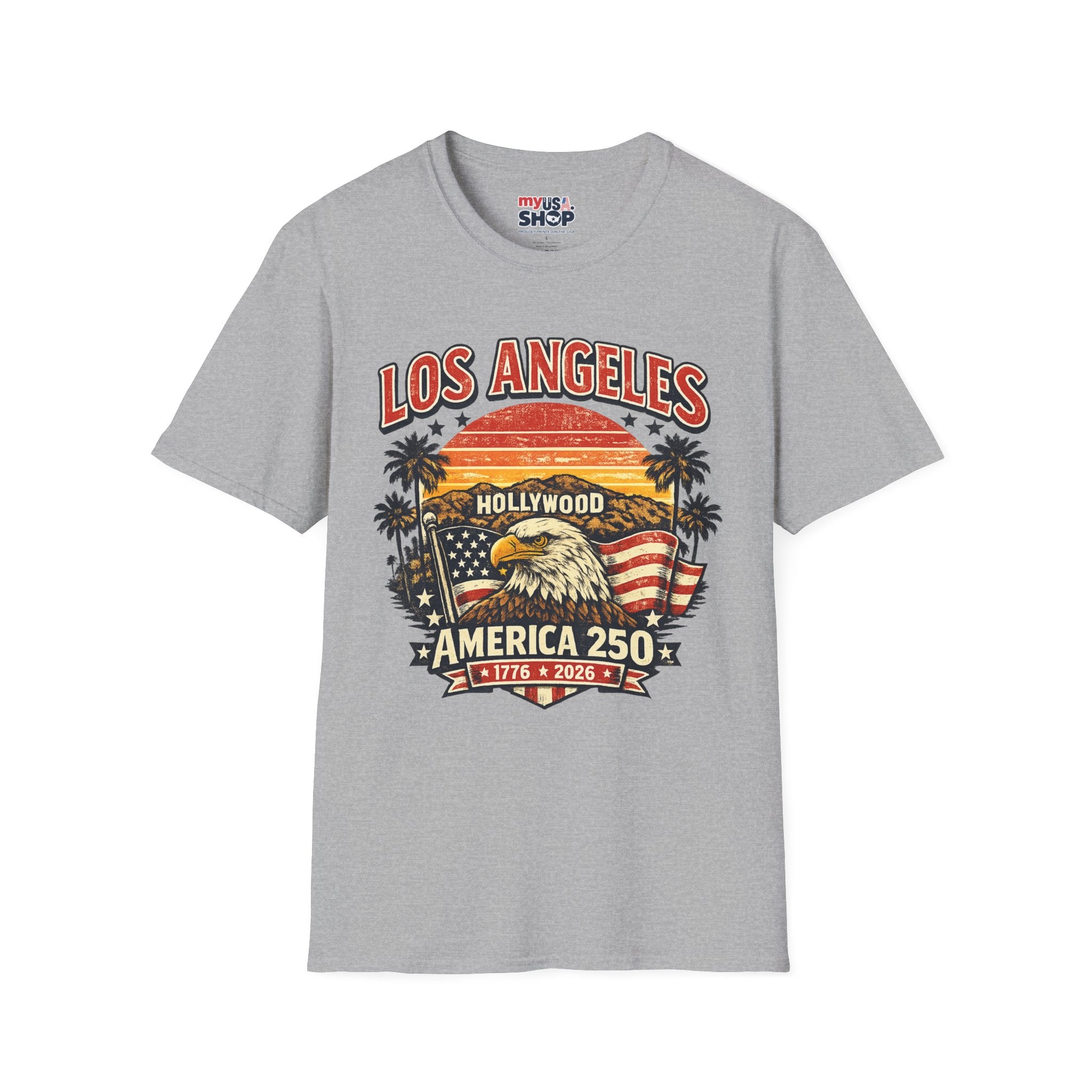 America 250 Vintage Los Angeles Freedom Celebration California Tee
