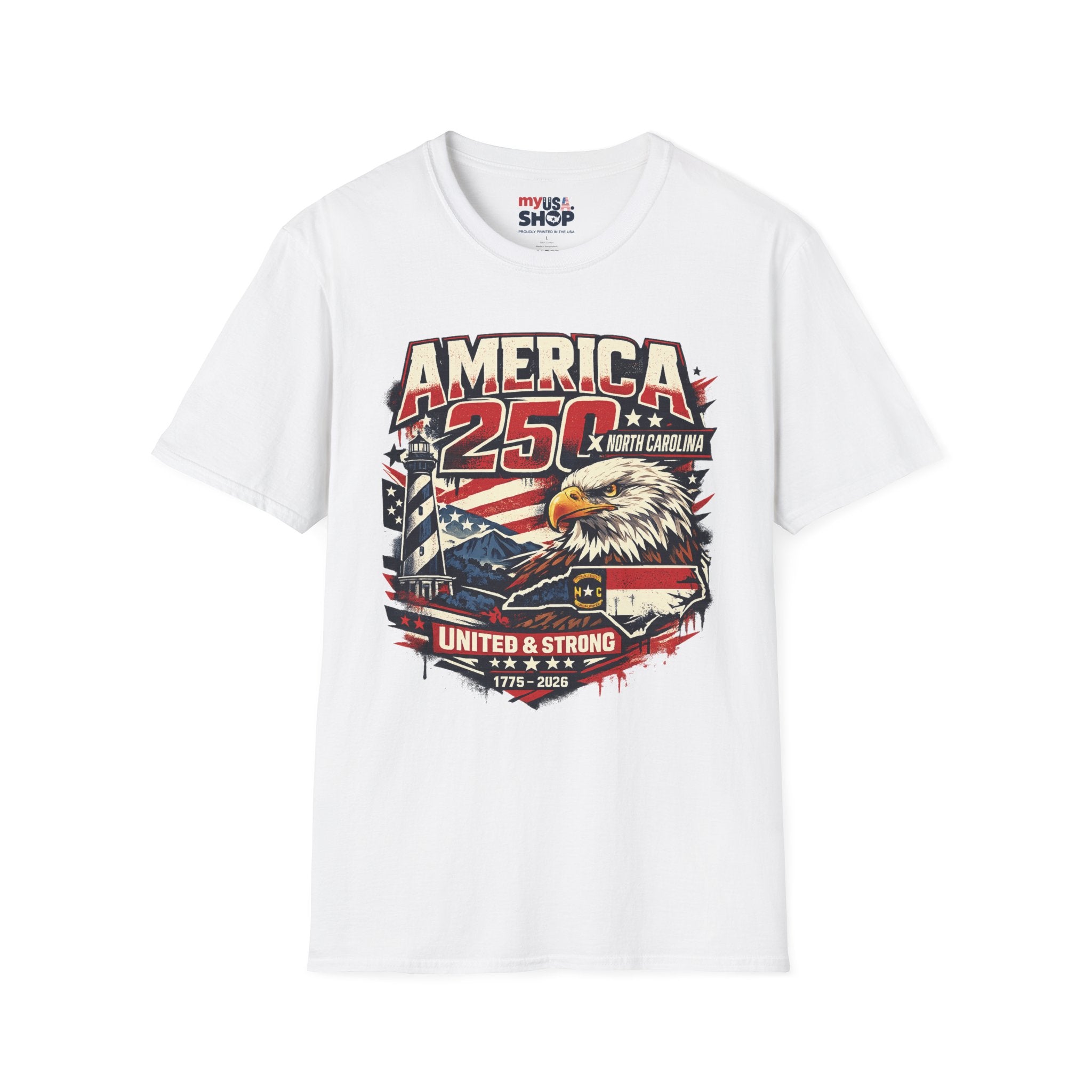 America 250 North Carolina Eagle T-Shirt – Patriotic July 4th Graphic Tee