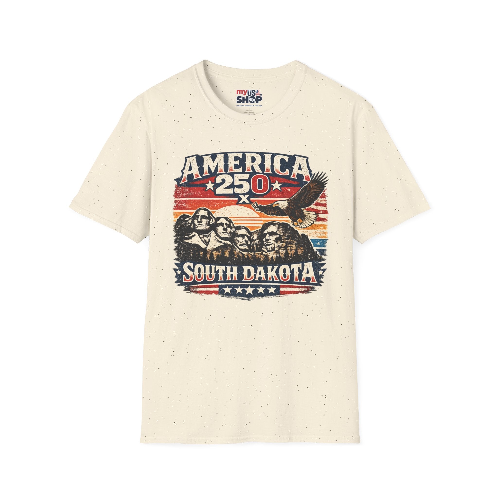 America 250 South Dakota T-Shirt — Vintage Eagle Patriotic USA Graphic Tee