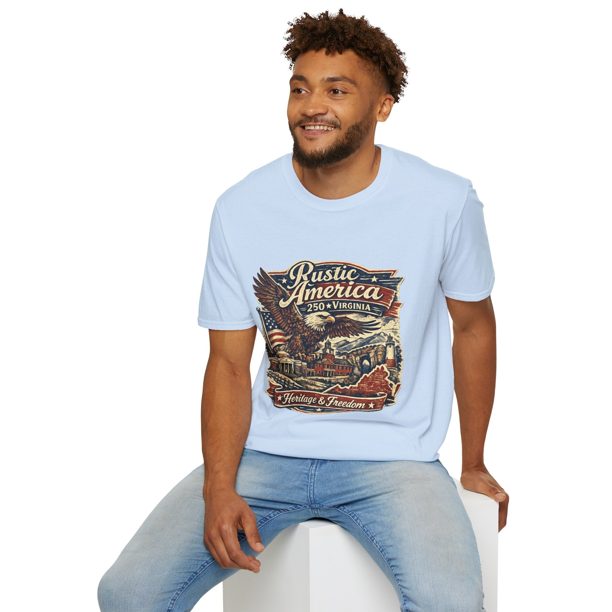 America 250 Virginia Eagle T‑Shirt — Heritage & Freedom Vintage Design