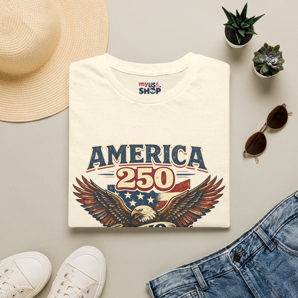 America 250 – Ohio Eagle Ribbon 1776–2026 Vintage Tee Desig
