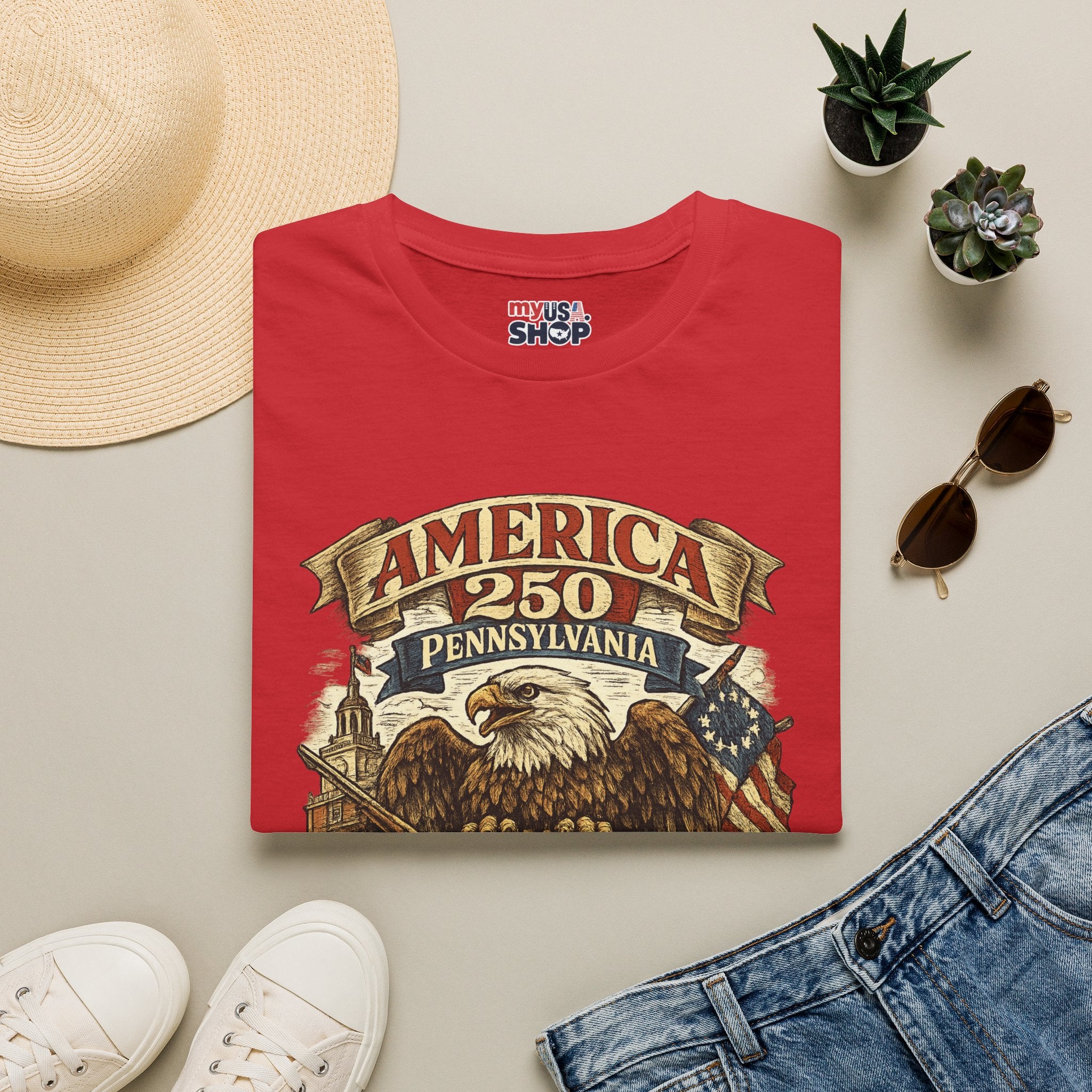 Pennsylvania America 250 Shirt — Colonial Eagle Heritage Graphic Tee