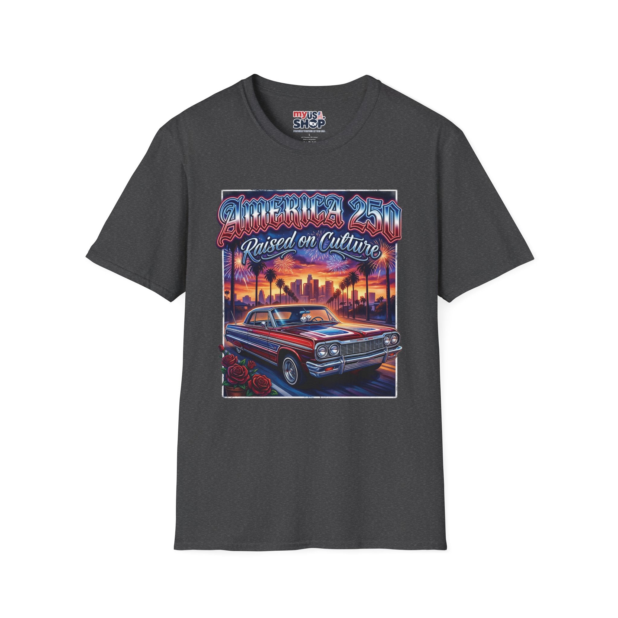 America 250 California "Raised on Culture" — Vintage Sunset Classic Car Patriotic