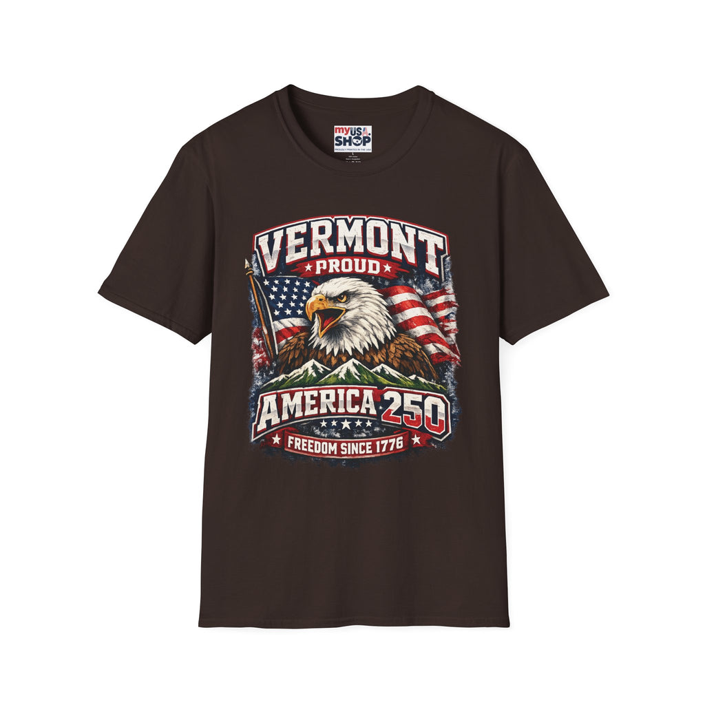 America 250 x Vermont Proud T-Shirt — Eagle Flag Design