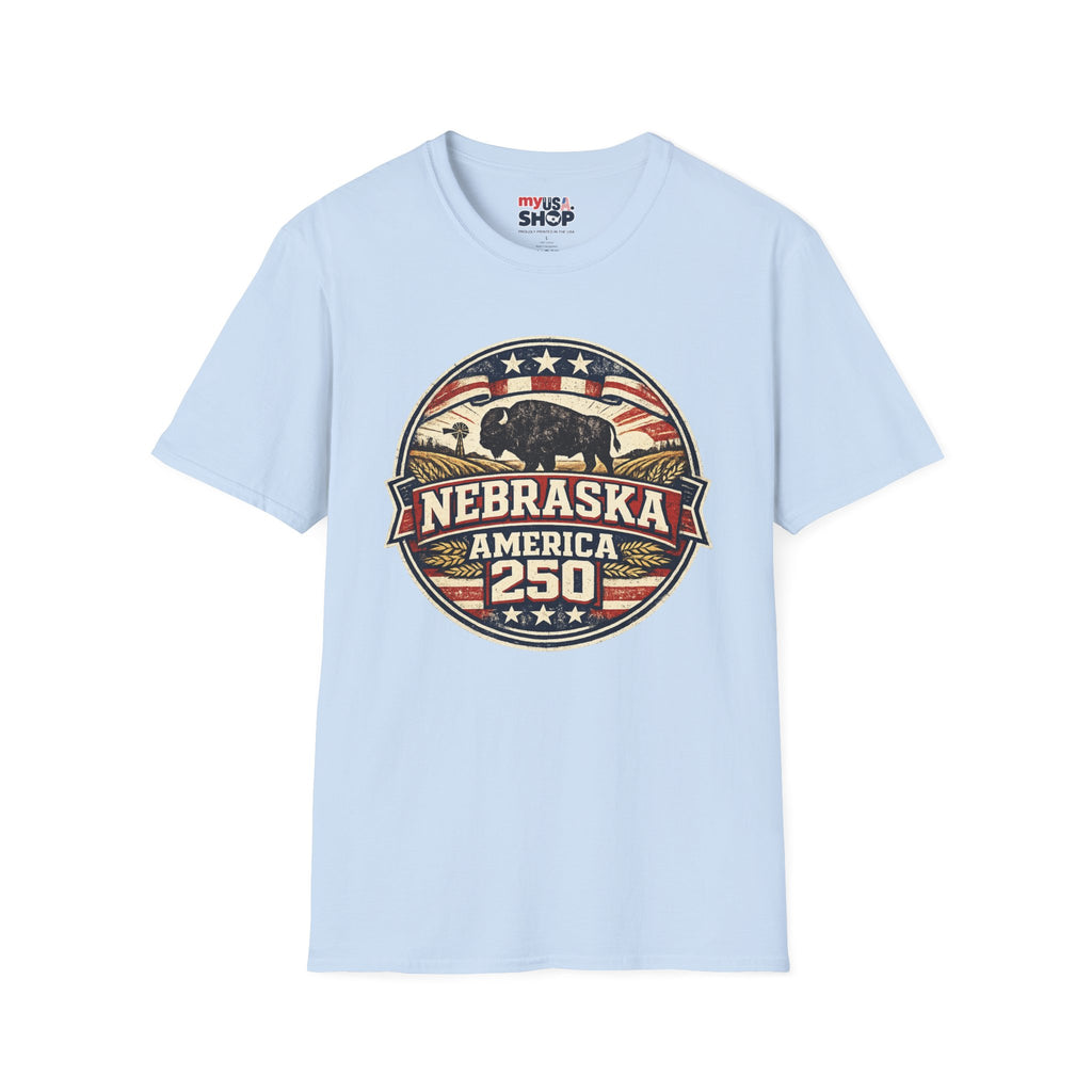 Nebraska Buffalo Retro T-Shirt — America 250 Vintage State Pride Tee