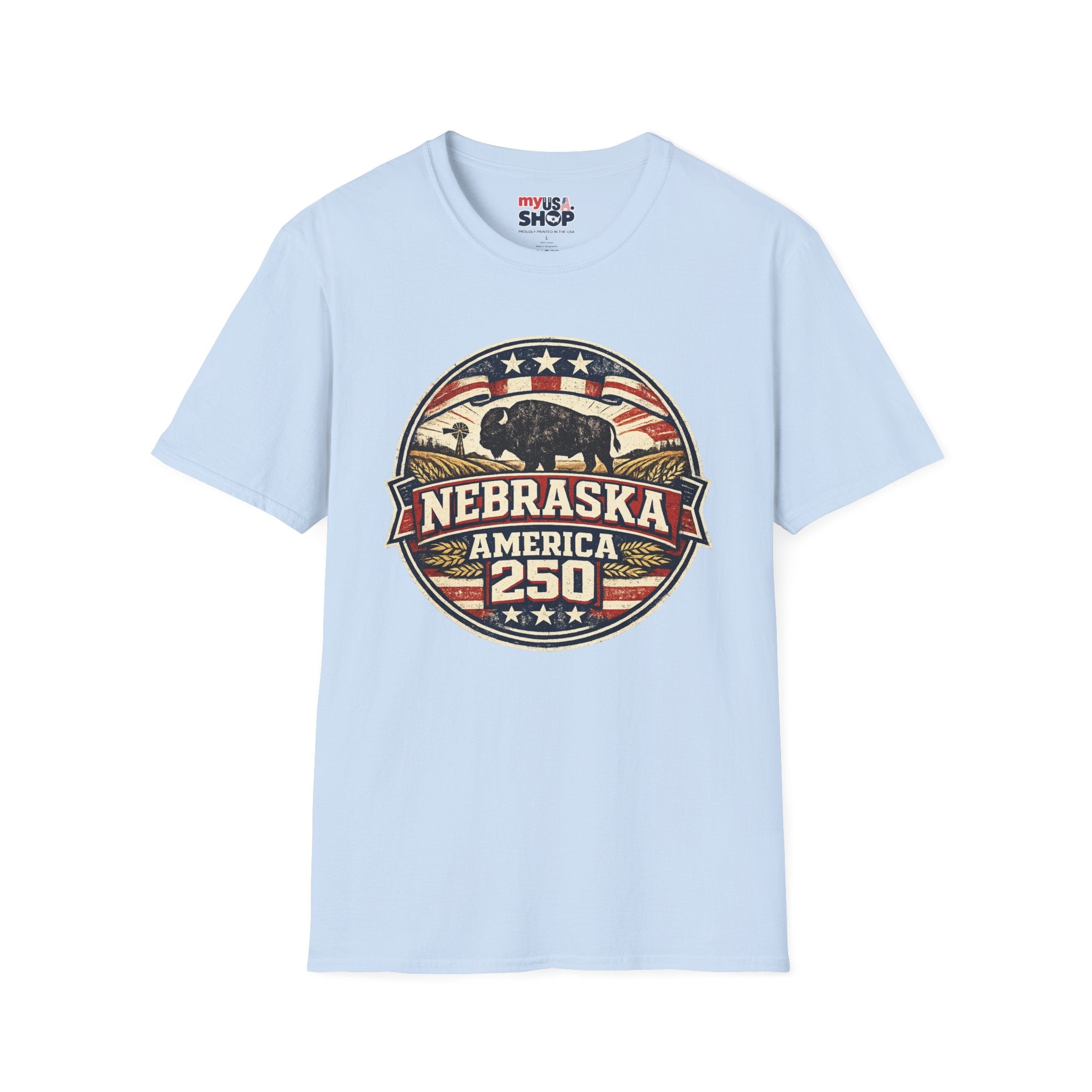 Nebraska Buffalo Retro T-Shirt — America 250 Vintage State Pride Tee