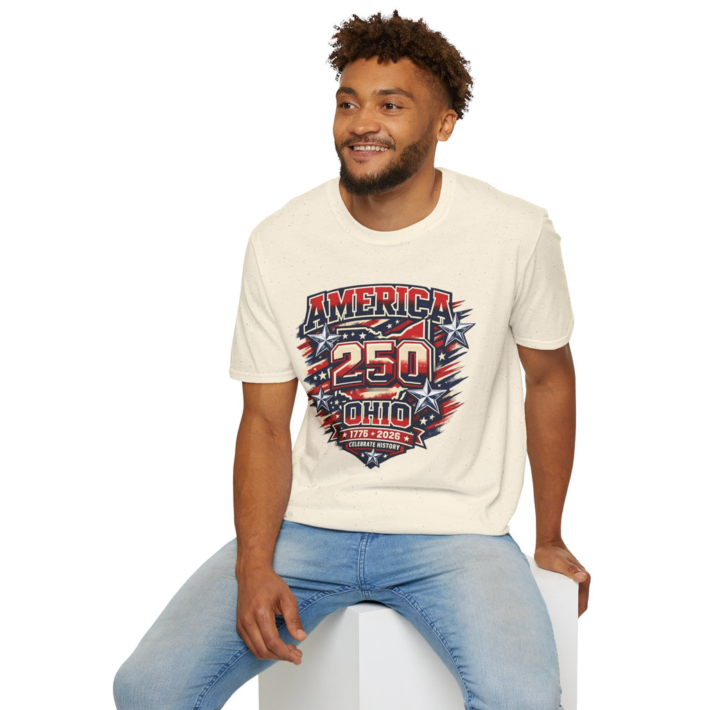 America 250 Ohio Commemorative T-Shirt — 250th Anniversary Patriotic Tee