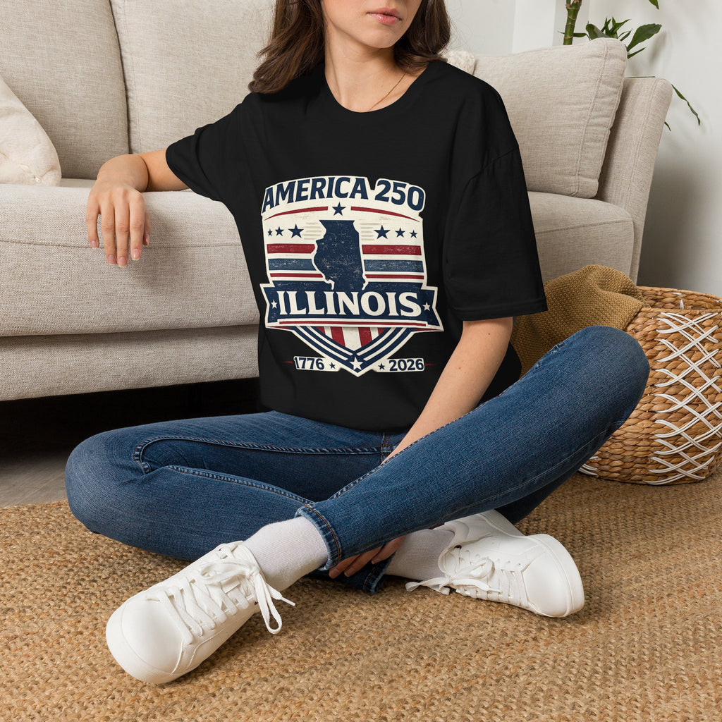 America 250 Illinois T-Shirt — 1776–2026 Bicentennial USA State Pride Tee