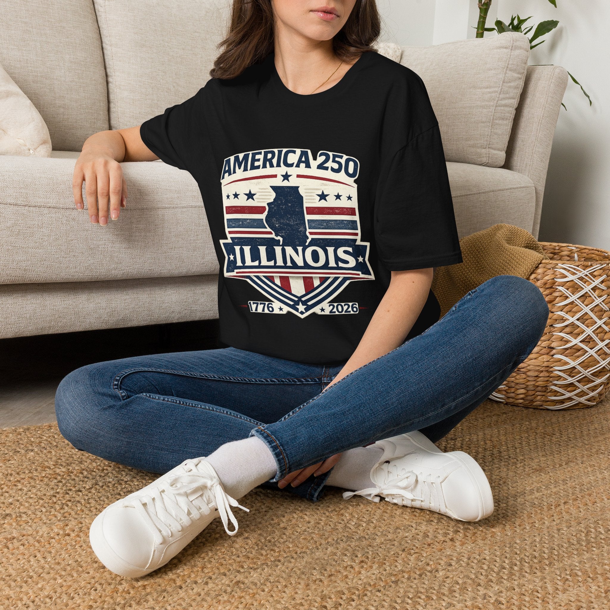 America 250 Illinois T-Shirt — 1776–2026 Bicentennial USA State Pride Tee