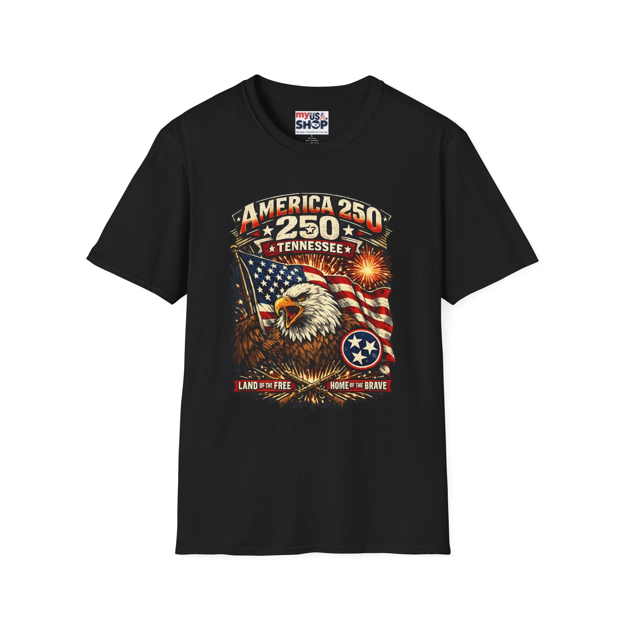 America 250 Tennessee Shirt — Land of the Free Patriotic Eagle Tee