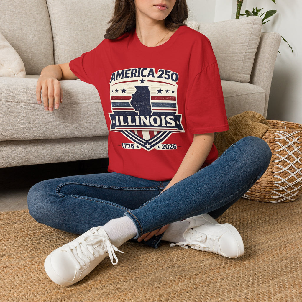 America 250 Illinois T-Shirt — 1776–2026 USA State Pride Tee