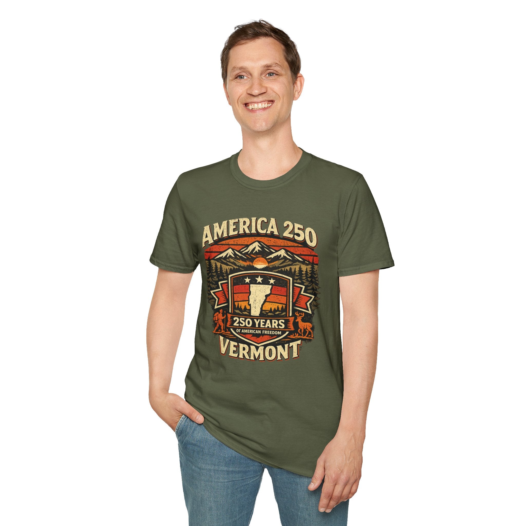 America 250 – 250 Years of American Freedom Vermont Vintage Tee Design