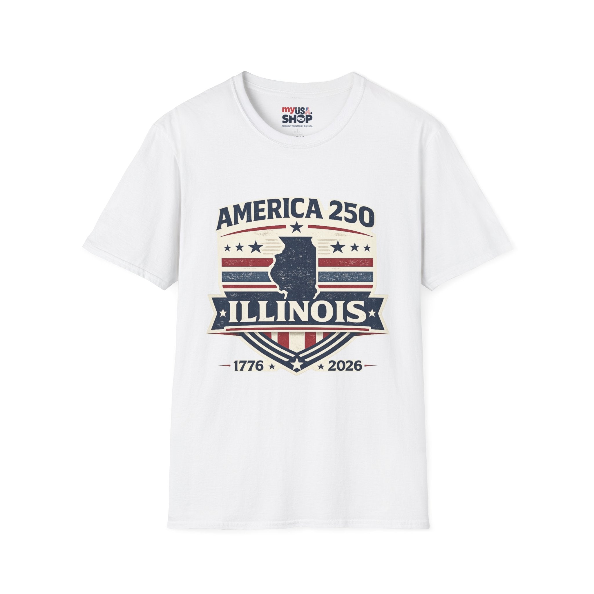 America 250 Illinois T-Shirt — 1776–2026 Bicentennial USA State Pride Tee