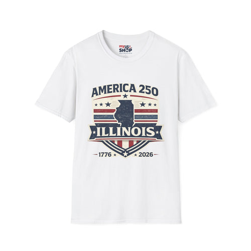 America 250 Illinois T-Shirt — 1776–2026 Bicentennial USA State Pride Tee