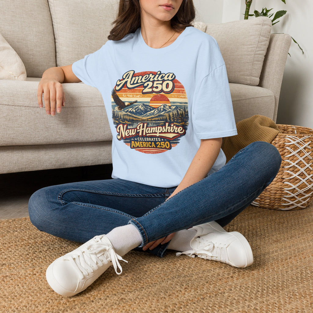 America 250 T-Shirt — Retro Eagle & Mountain New Hampshire Design