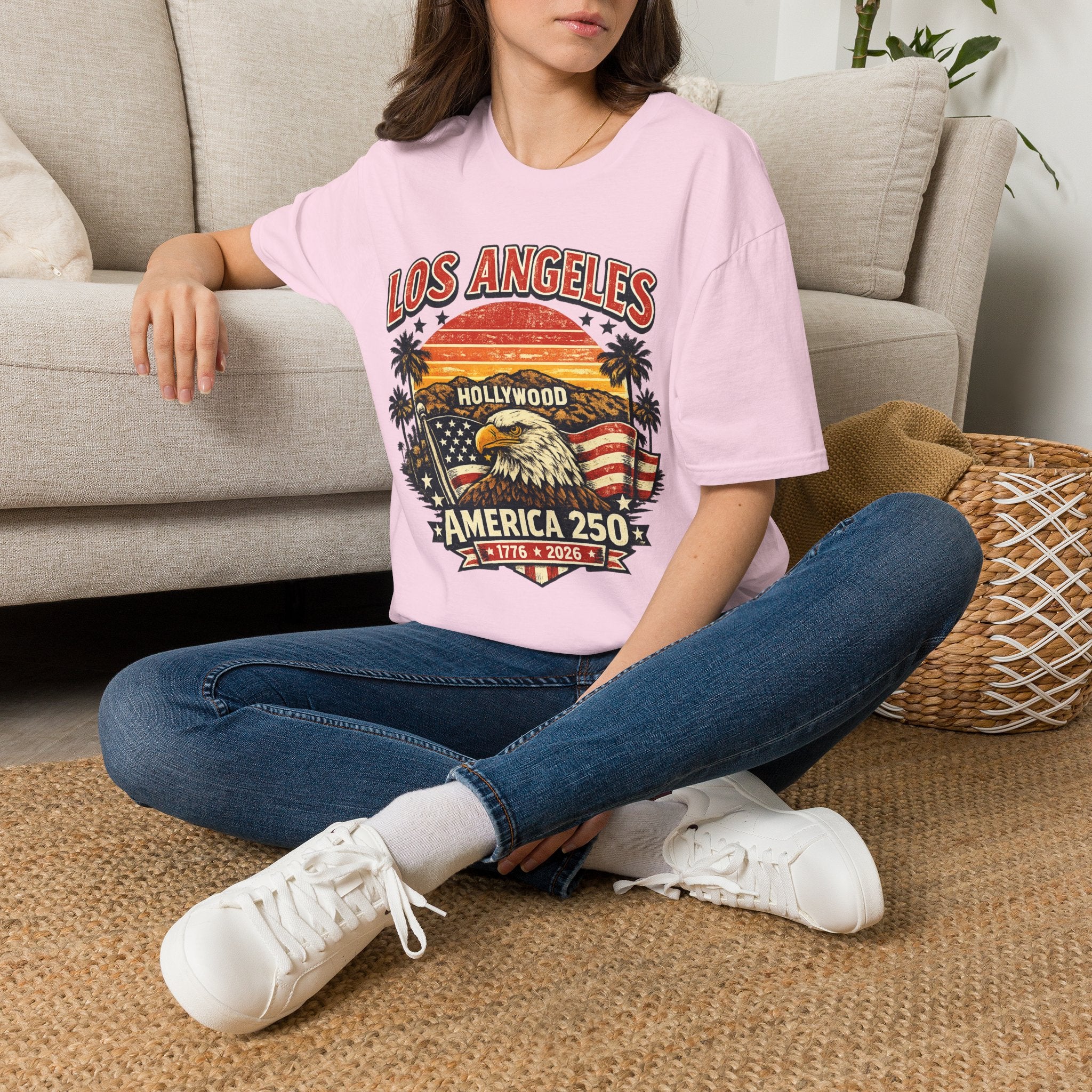 America 250 Vintage Los Angeles Freedom Celebration California Tee
