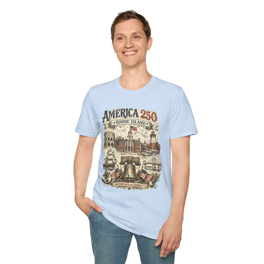 America 250 Rhode Island Shirt — Birthplace of Liberty Heritage Tee