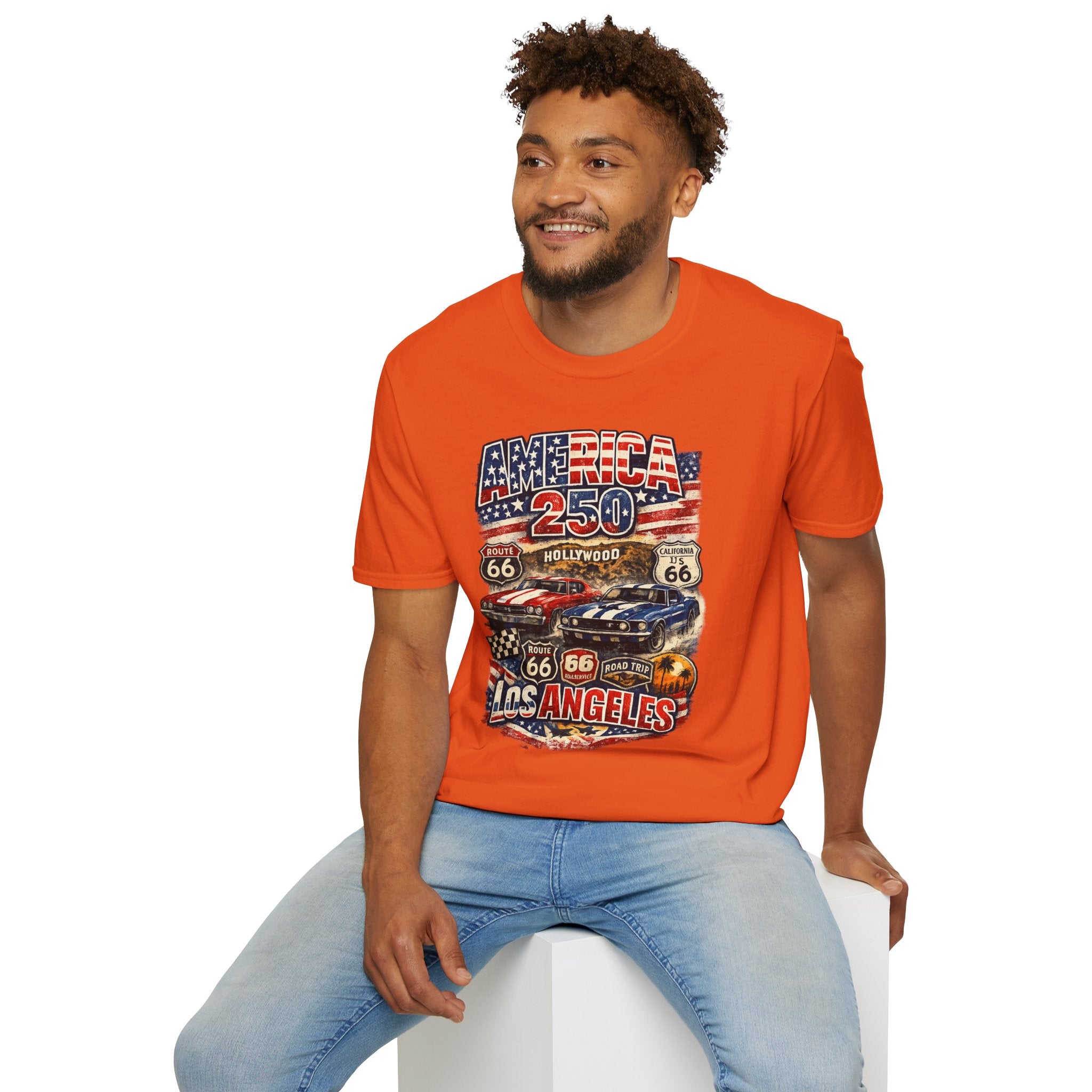 America 250 Los Angeles Route 66 Hollywood Muscle Cars Road Trip California Tee