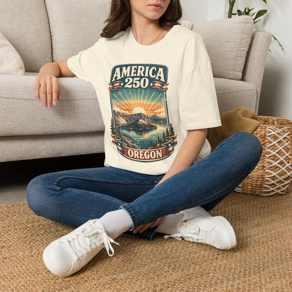 Oregon America 250 Shirt — Crater Lake Sunset Vintage Tee