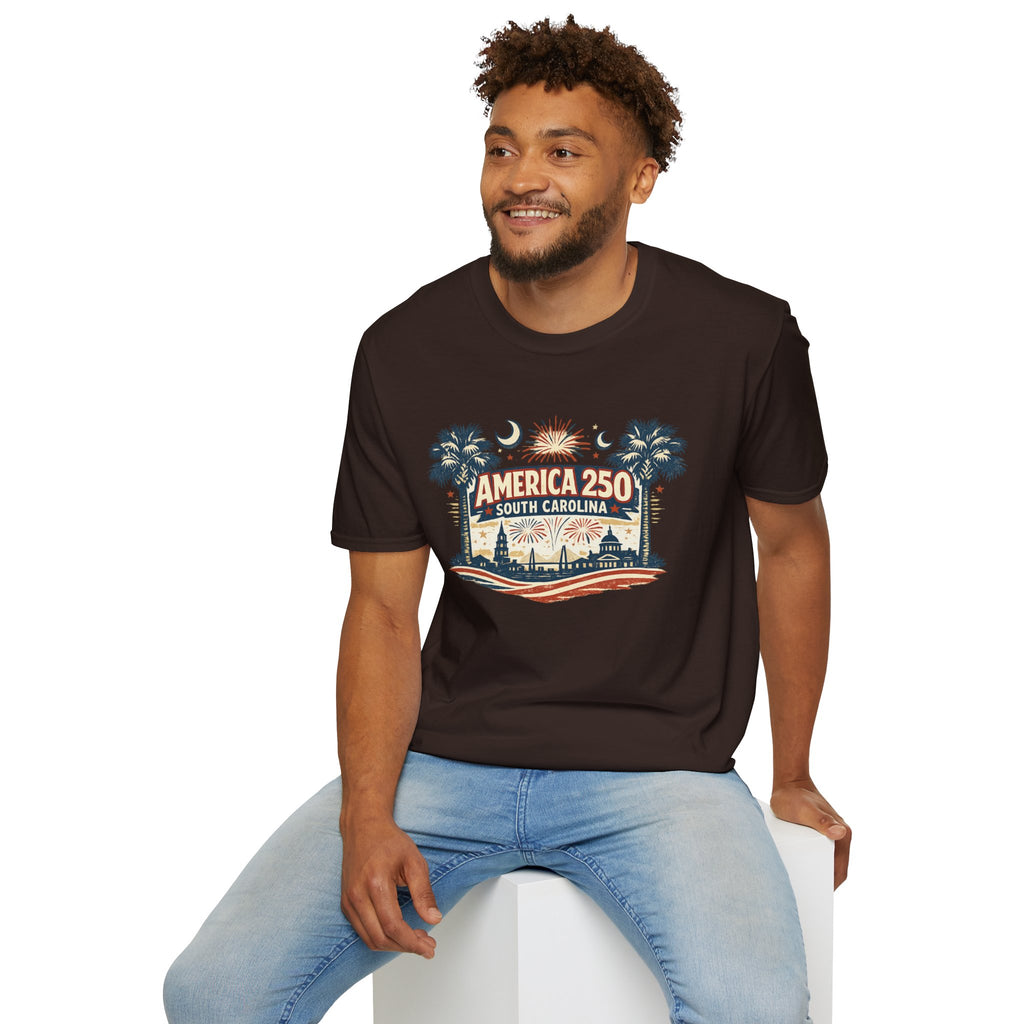 America 250 South Carolina T-Shirt — Palmetto Fireworks Celebration Tee