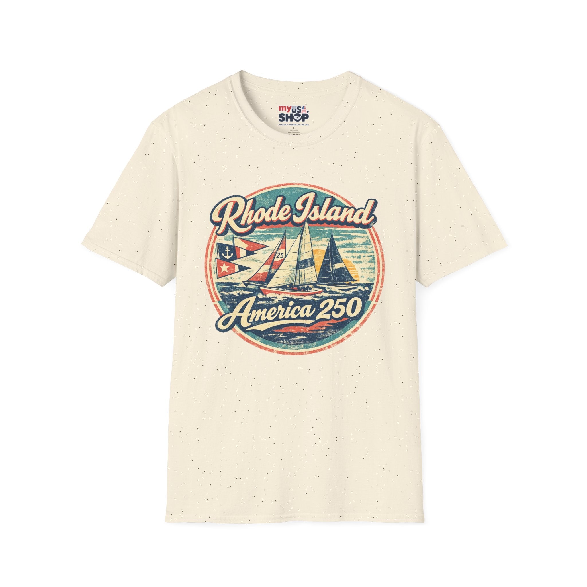 Rhode Island America 250 Shirt — Vintage Sailing Regatta Graphic Tee