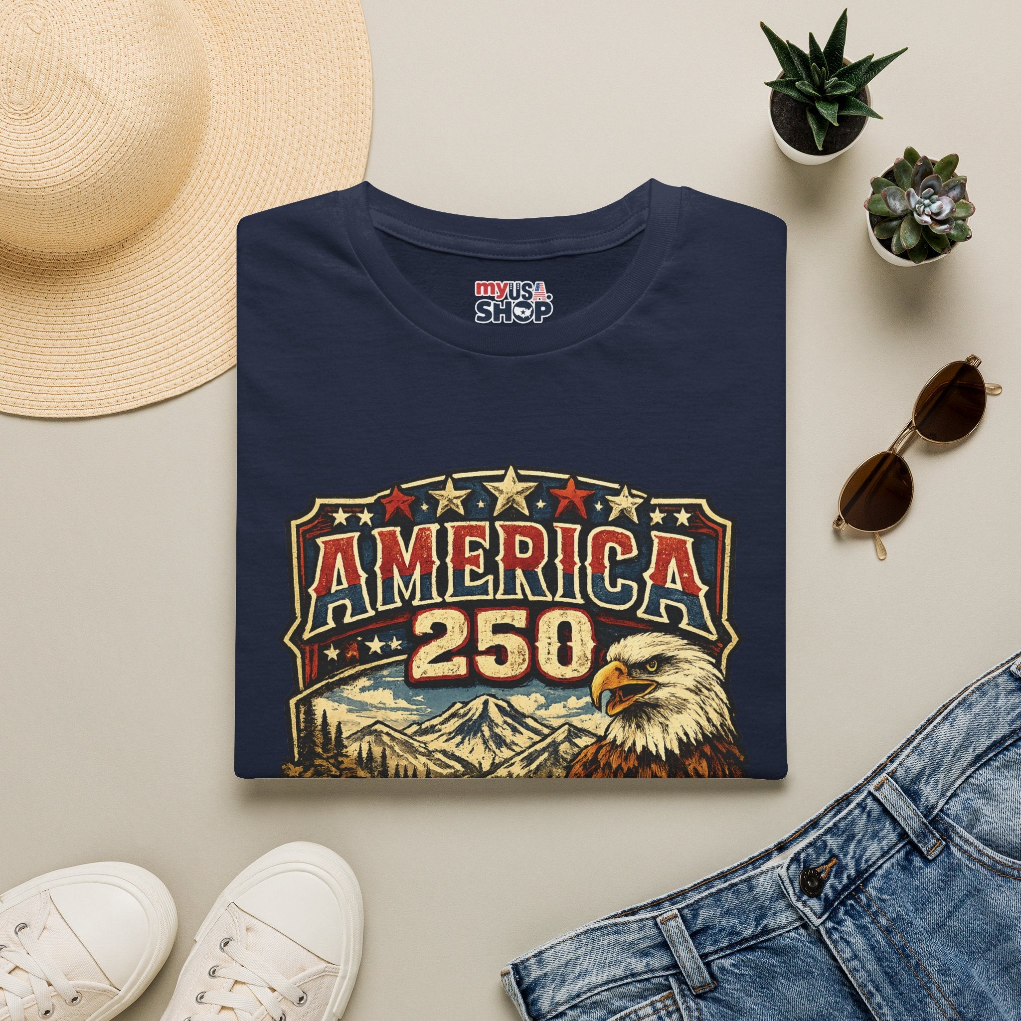America 250 Oregon  Shirt — Heritage Eagle Americana Crest Tee
