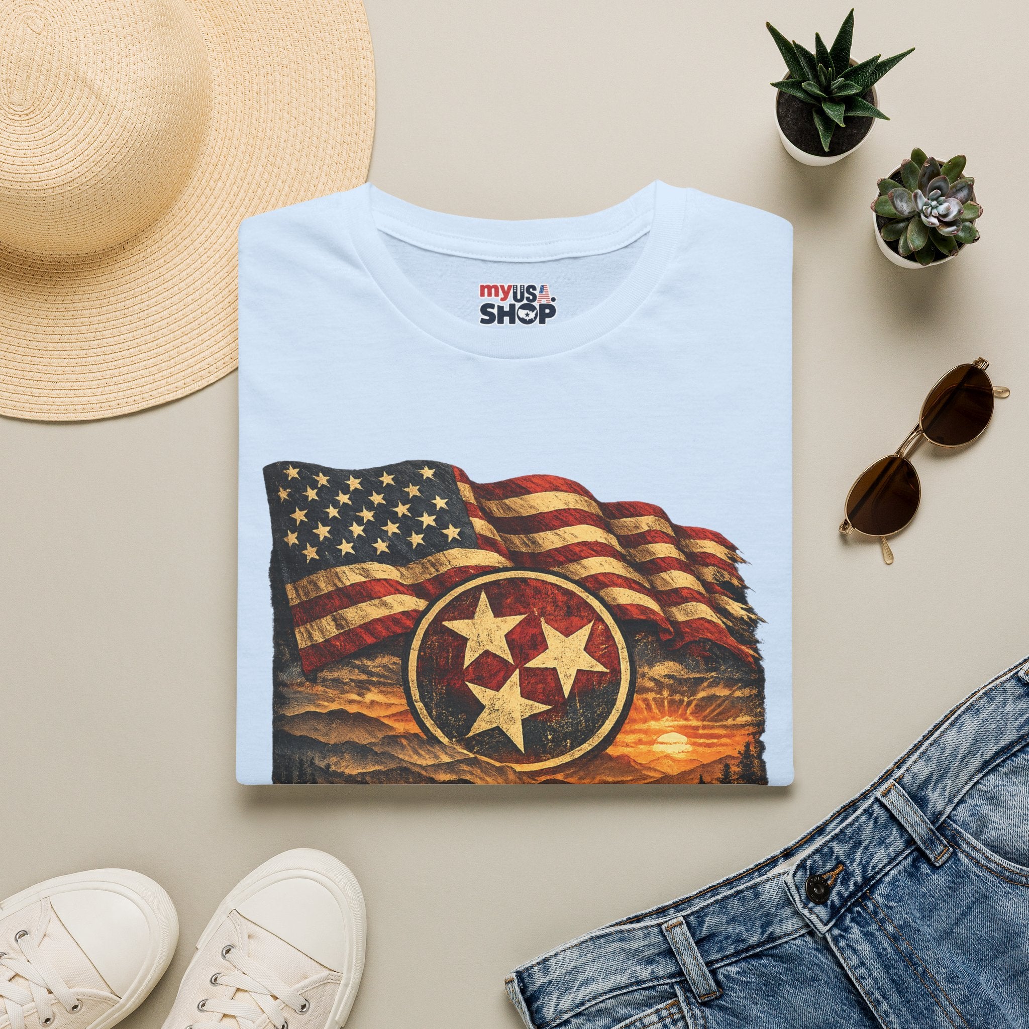 America 250 Tennessee T-Shirt — 250 Years of Freedom Patriotic Graphic Tee
