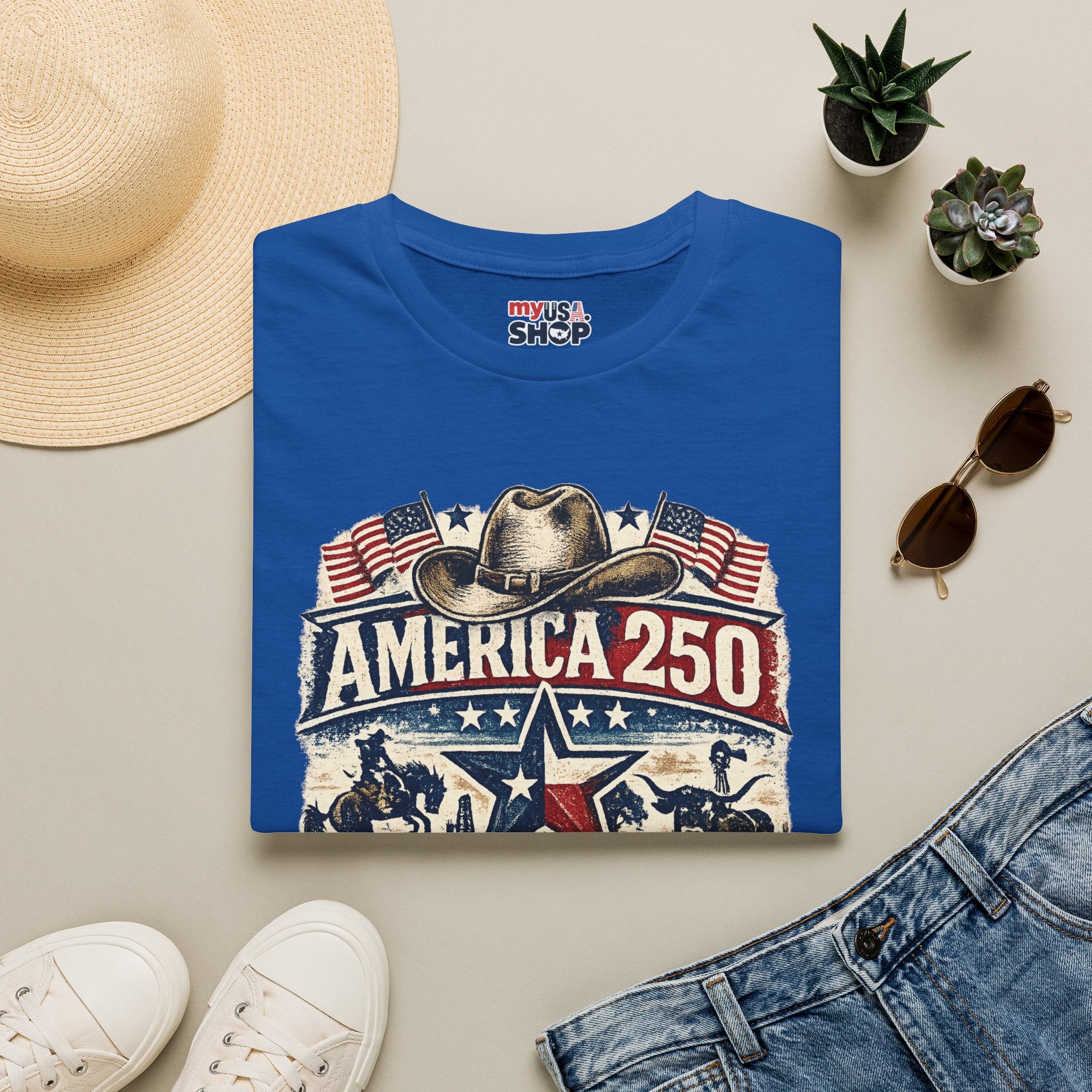 America 250 Texas T-Shirt — Western Heritage Graphic Tee