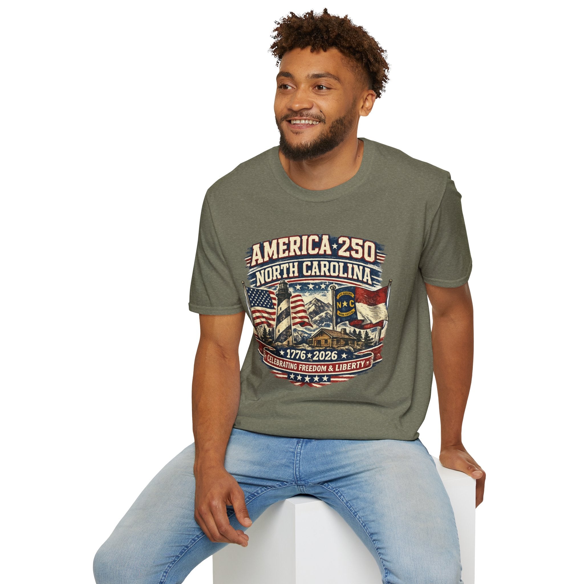 America 250 North Carolina T-Shirt — 1776–2026 Patriotic State Pride Tee