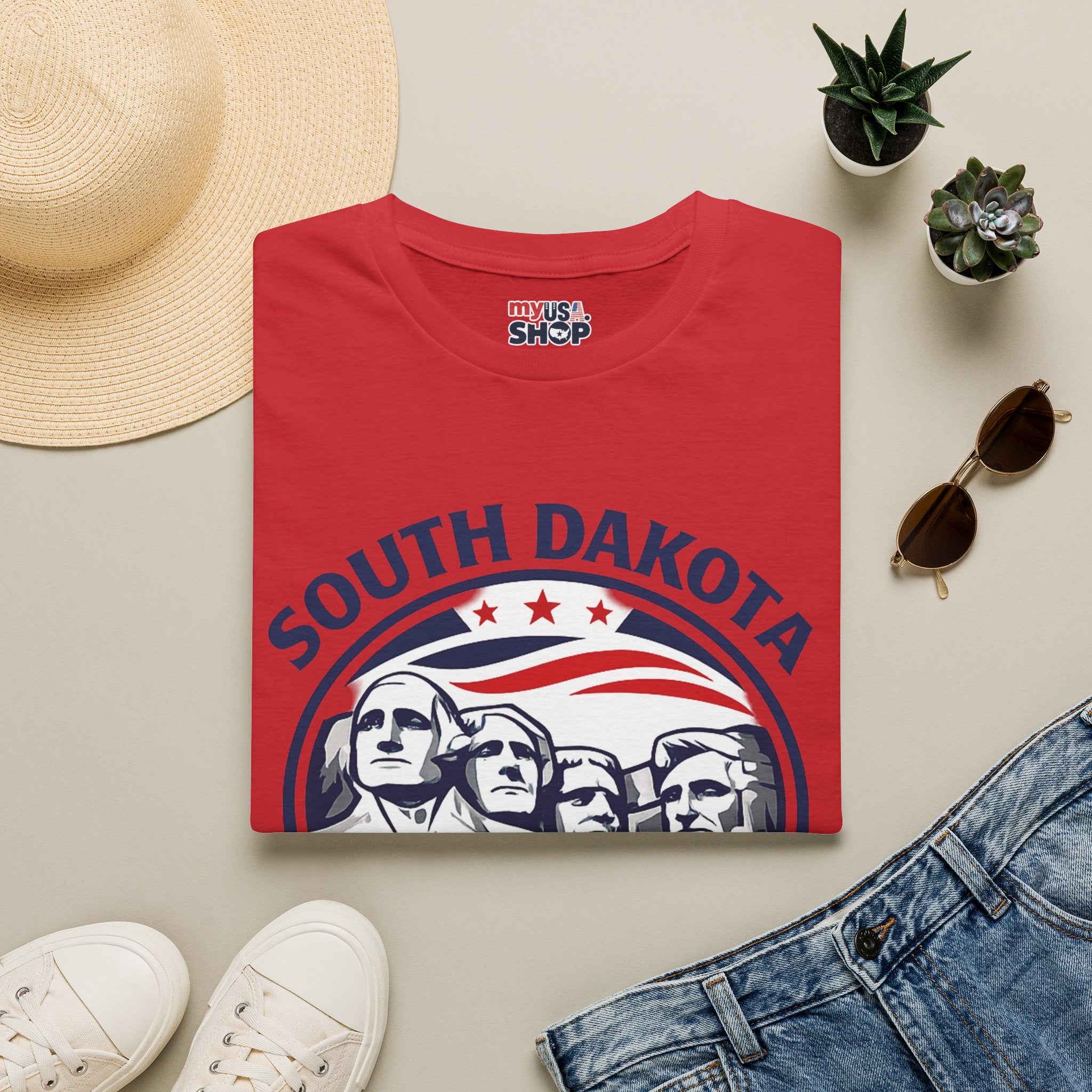America 250 South Dakota T-Shirt — Classic Patriotic Badge Graphic Tee