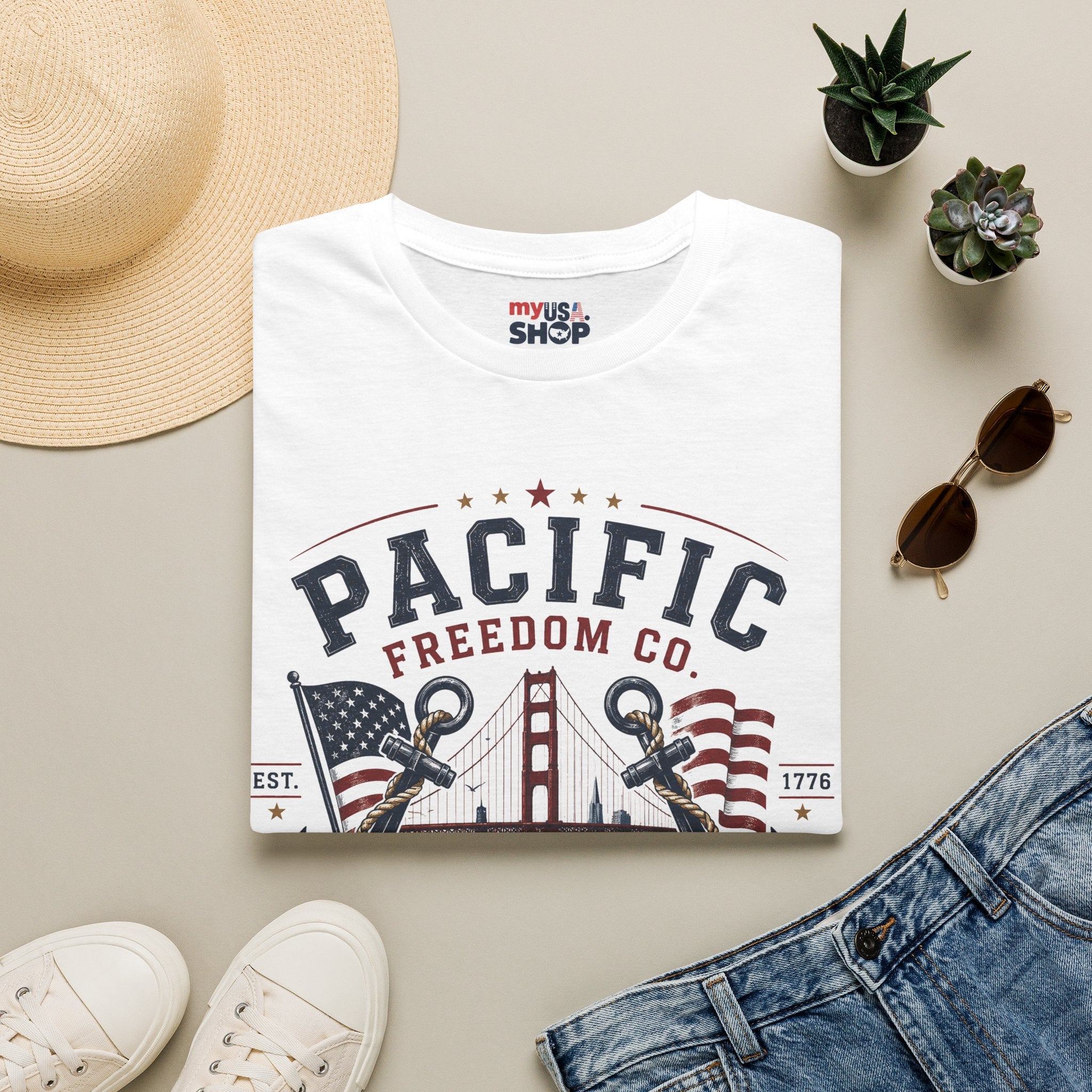 America 250 Pacific Freedom Co. San Francisco California T-Shirt