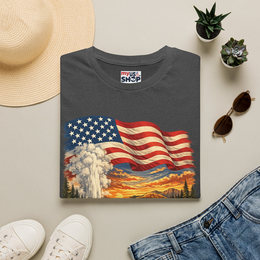America 250 T-Shirt — Vintage Wyoming Yellowstone Design