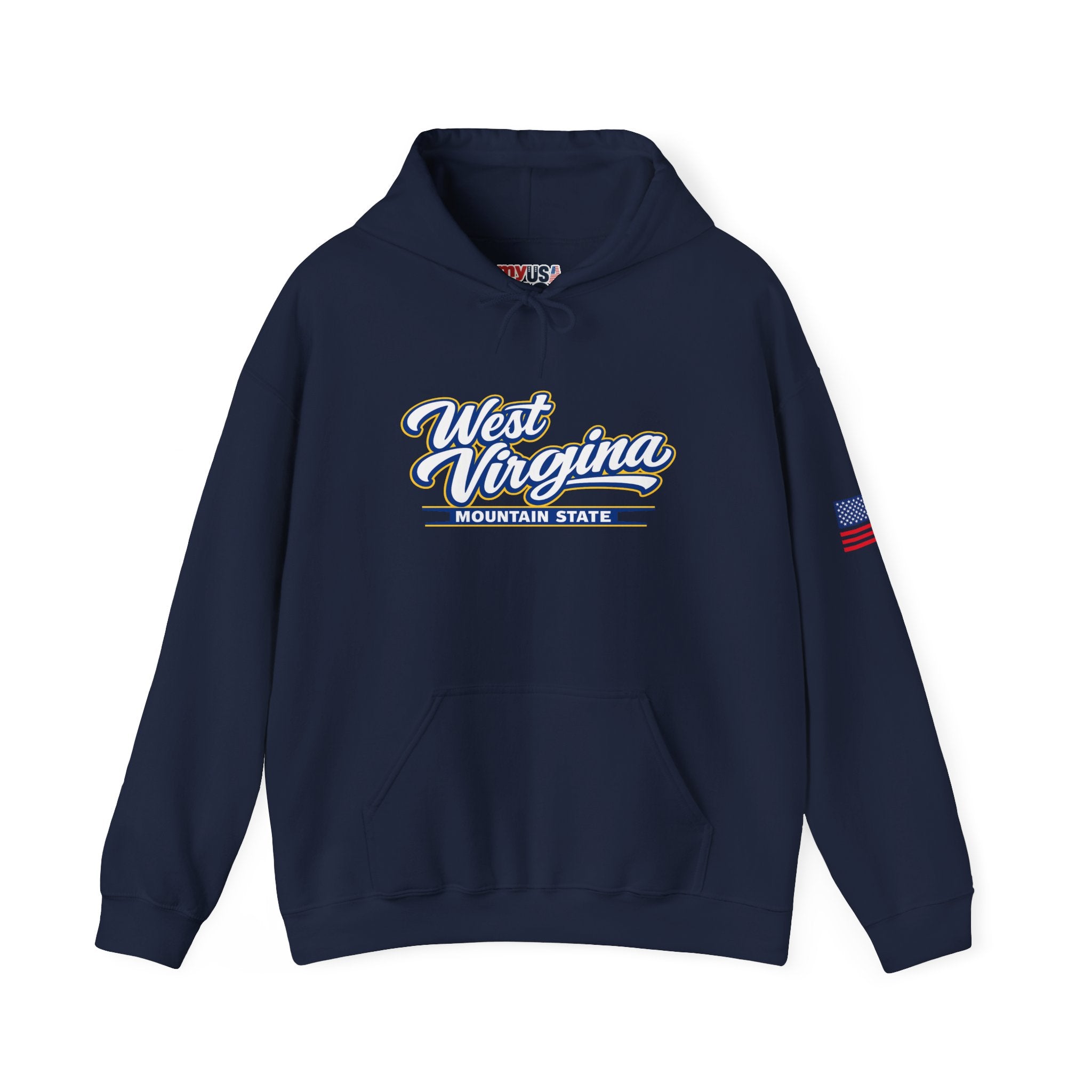 West Virginia Mountain State Heavy Blend Hooded Sweatshirt
