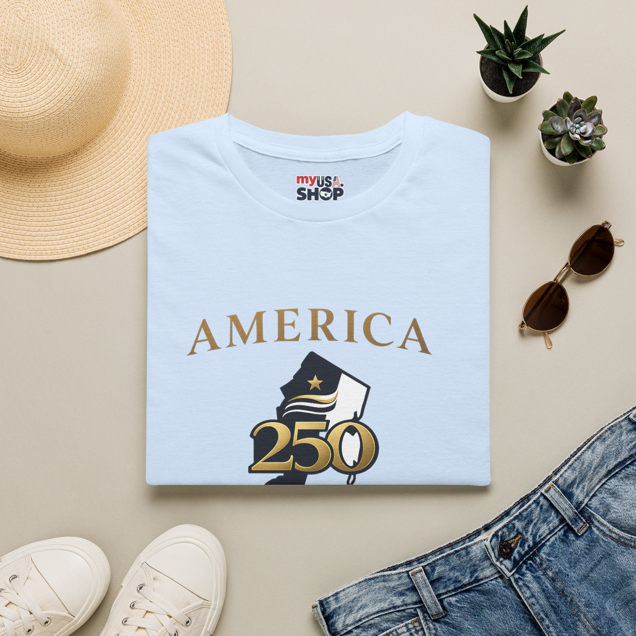 America 250 x New Jersey— Golden Map