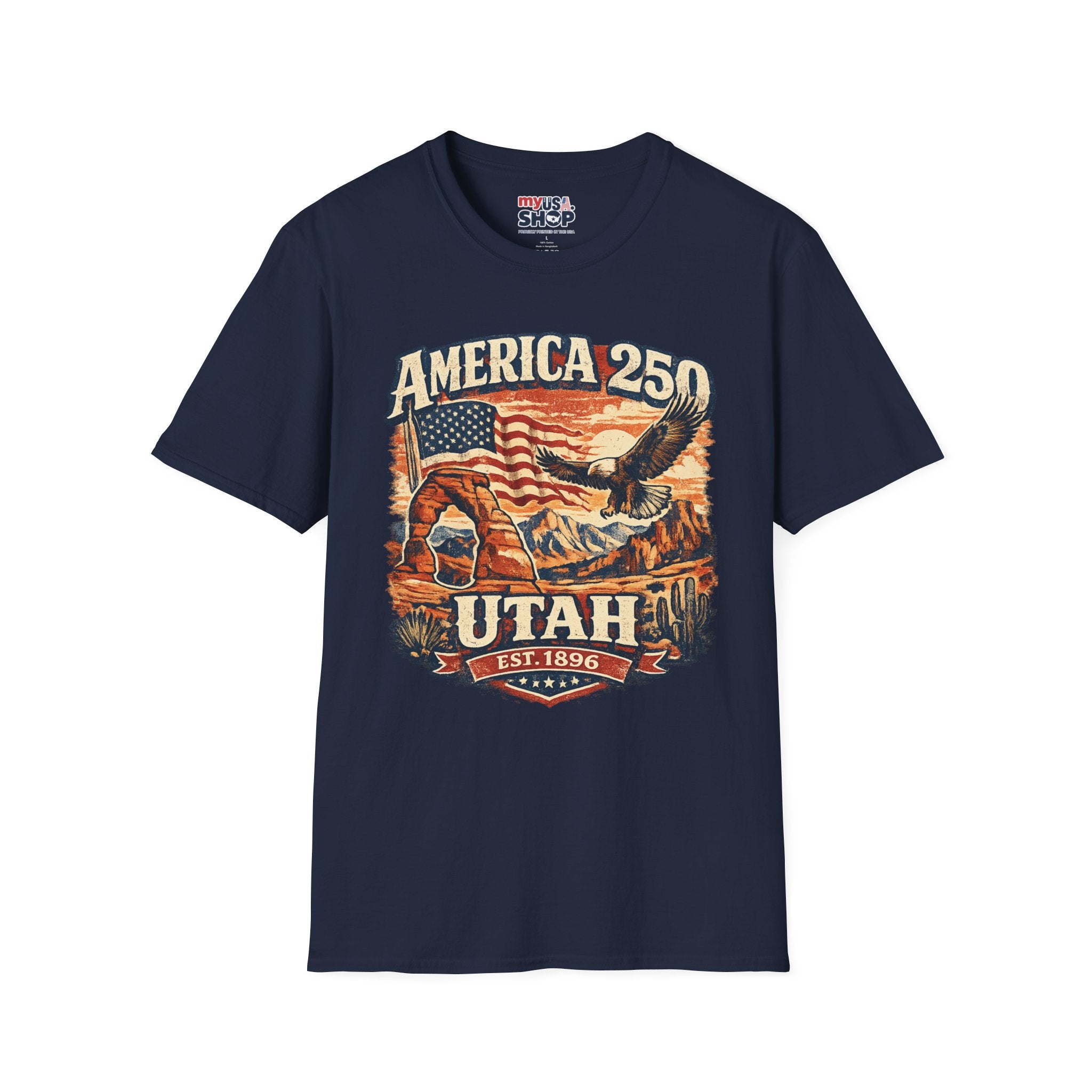 America 250 Utah Shirt — Patriotic Desert Eagle Graphic Tee