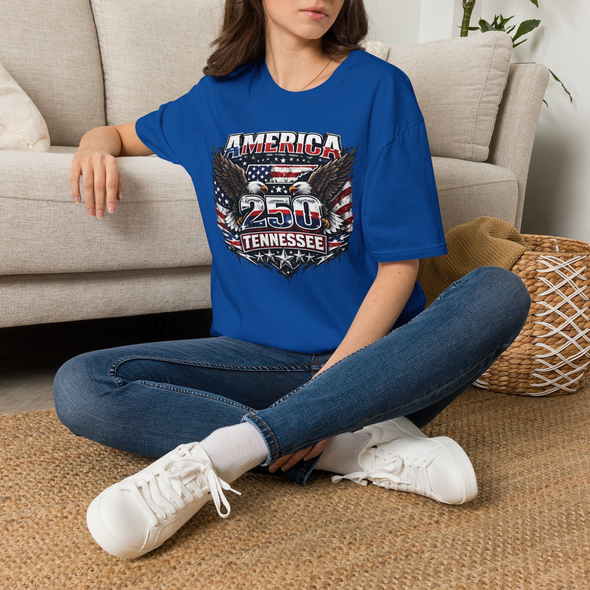 America 250 Tennessee T-Shirt — Vintage Patriotic Eagle Graphic Tee