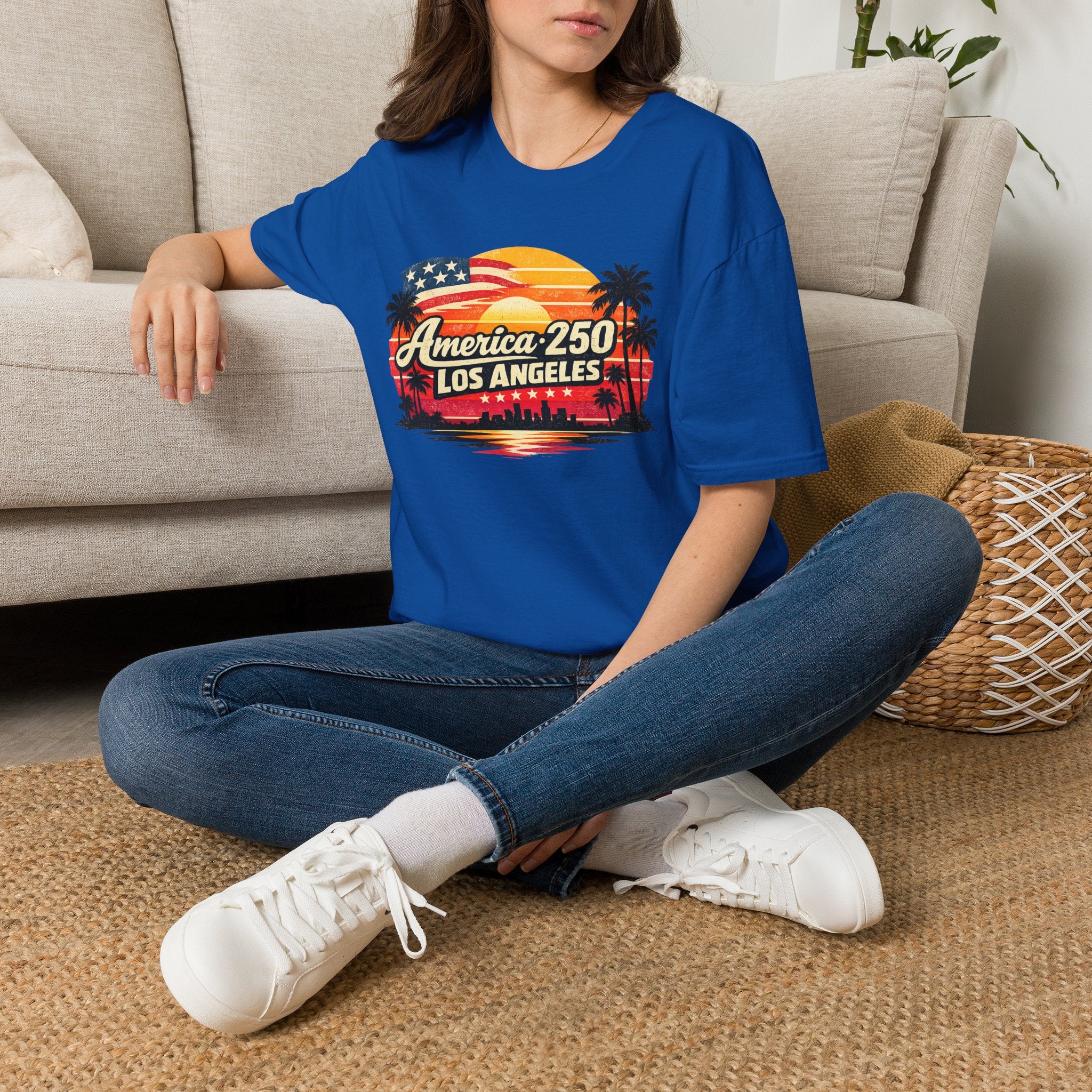 America 250 Los Angeles Retro Sunset California Tee