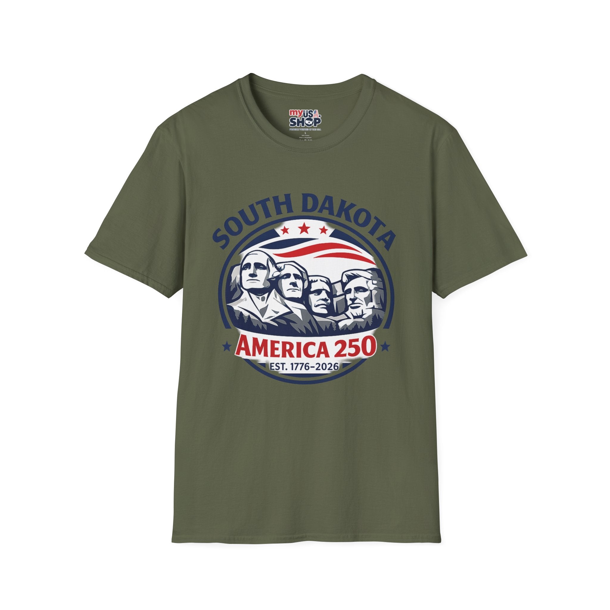 America 250 South Dakota T-Shirt — Classic Patriotic Badge Graphic Tee