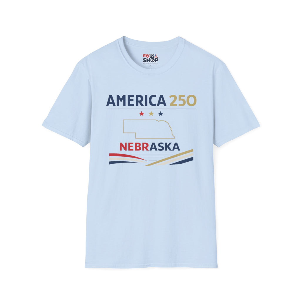 America 250 Nebraska T-Shirt — Patriotic State Pride Tee