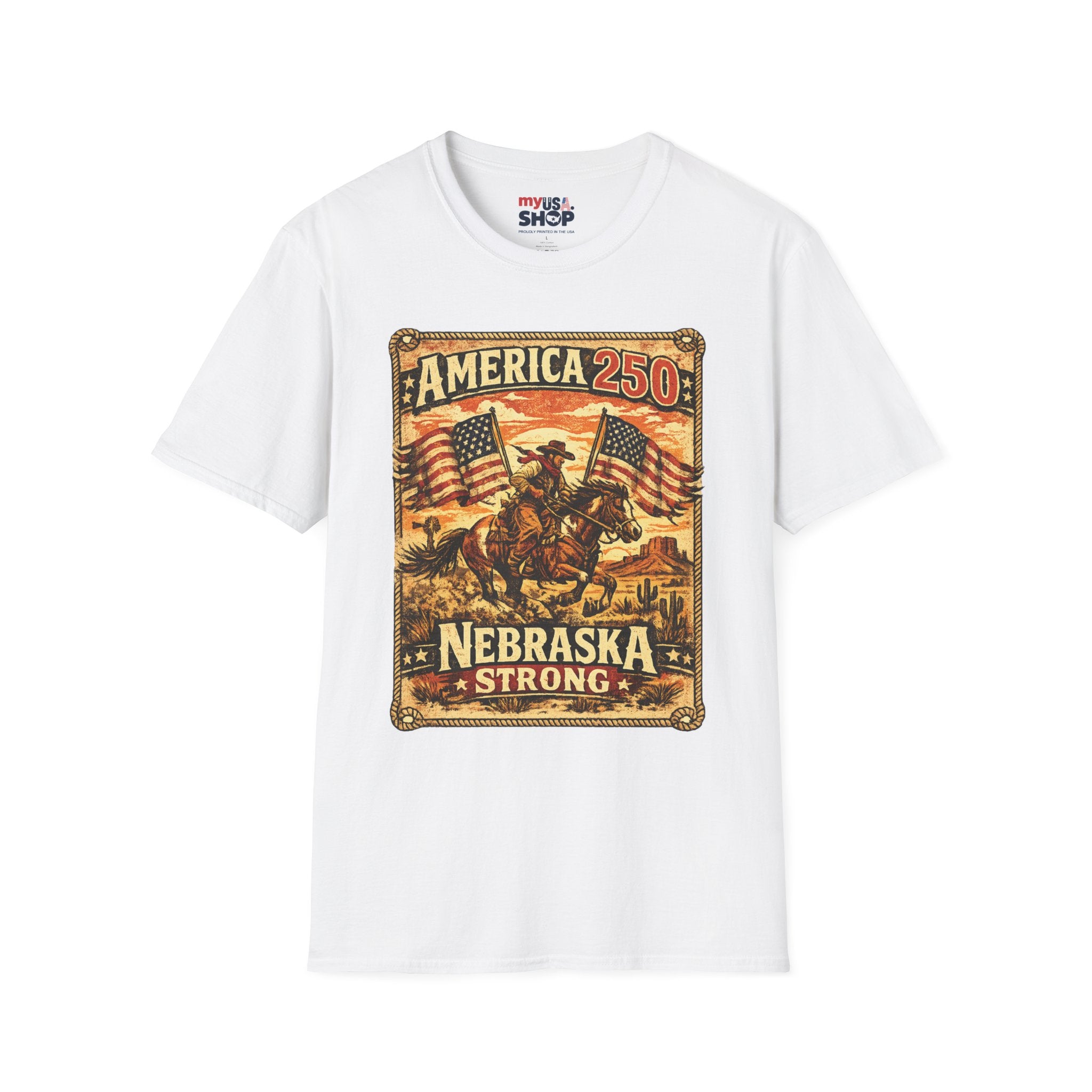 America 250 Nebraska Strong T-Shirt — Patriotic Centennial Retro Tee