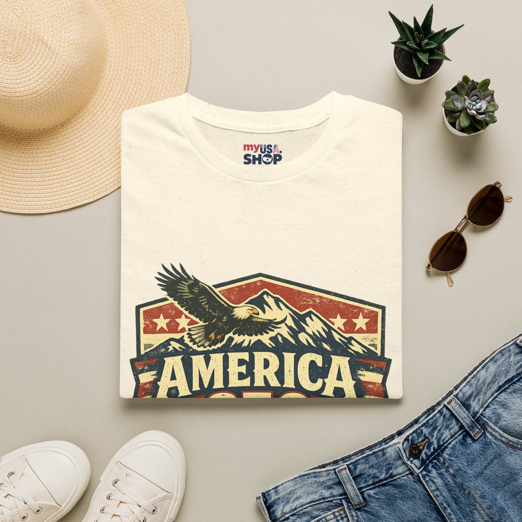 America 250 Shirt —Oregon  Mountain Eagle Wilderness Badge Tee